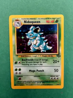Pokemon TCG Nidoqueen Holo Rare Unlimited Jungle 7/64 + Nidoran/Nidorina! NM!! - Image 1