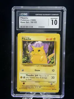 Pikachu #58 Base Set 1999 Pokemon Game CGC 10 ⚡ - Image 1