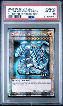 2023 YU-GI-OH! QUARTER CENTURY BLUE-EYES WHITE DRAGON EN004 PSA 10 - Image 1