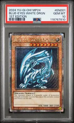 2024 YU-GI-OH! MP24-25TH ANV TIN: DUELING MIRRORS BLUE-EYES WHITE DRAGON PSA 10 - Image 1