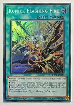 Runick Flashing Fire TAMA-EN030 (NM) Super Rare 1st Edition Yu-Gi-Oh! TCG - Image 1