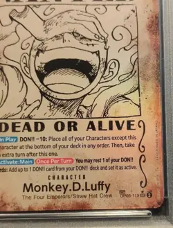 Monkey.D.Luffy (Wanted Poster) OP05-119 Emperors in the New World Foil - Image 5