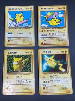 Old back of Pokemon Cards Pikachu 4 sets 20240612 - Image 1