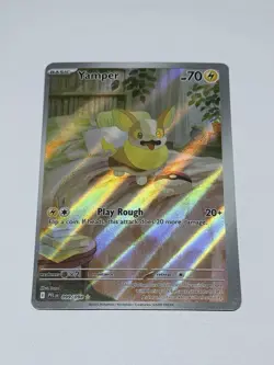 Pokemon Card TCG Yamper 099/094 Me02: Phantasmal Flames MISCUT ERROR Holo Card - Image 1