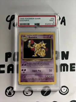 1999 Pokemon Kadabra PSA 9 Mint 32/102 TCG Card - Image 1
