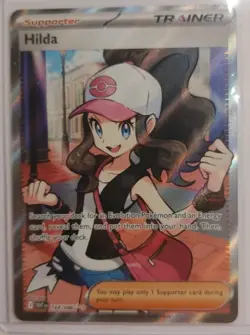 Hilda 164/086 Full Art Ultra Rare White Flare Holo Pokemon TCG Card - Image 1