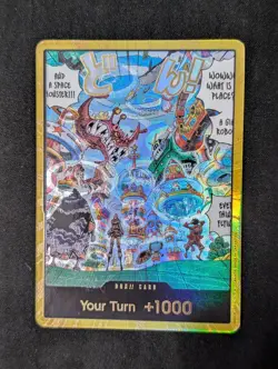One Piece OP14 Gold DON!! Card (Egghead) (Gold) The Azure Sea's Seven Foil - Image 1