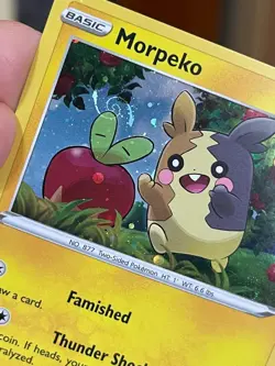 POKEMON MORPEKO SWSH031 PROMO BLACK STAR COSMOS HOLOFOIL WITH HD SWIRL NM CARD - Image 4