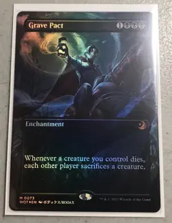 Grave Pact *Anime Borderless* #73 NM Mythic - WoE: Enchanting Tales WOT MtG Foil - Image 1