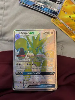 Pokemon Scizor GX Holo Rare Trading Card Danger Perception Ability - Image 1