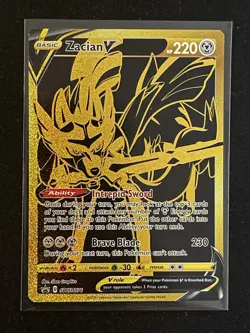 Pokemon TCG Sword & Shield Zacian V Black Star Promo Card SWSH076 - Image 1