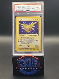 Pokemon Zapdos 15/62 Fossil Unlimited Holo Rare PSA 8 NM-MT! - Image 2