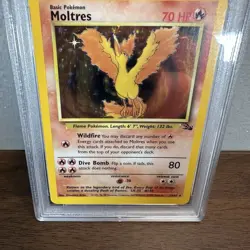 1999 Pokemon Fossil Unlimited Moltres Holo #12 12/62 Rare PSA 8 NM-MT - Image 3