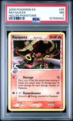 2006 POKEMON EX HOLON PHANTOMS #26 RAYQUAZA PSA 7 - Image 1