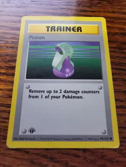 PL! Pokemon Base Set TRAINER POTION 94/102 Shadowless 1st Edition - Image 1