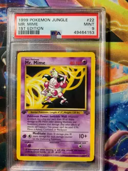 POKEMON 1999 1ST EDITION JUNGLE MR. MIME #22 NON HOLO PSA MINT 9 - Image 1