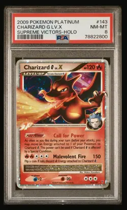 2009 Pokemon Platinum Charizard G L V .X #143 Supreme Victors Holo PSA 8 - Image 1