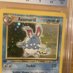 Pokemon TCG Azumarill 1st Edition Neo Genesis Holo CGC 9 with subgrades. - Image 3