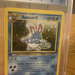 Pokemon TCG Azumarill 1st Edition Neo Genesis Holo CGC 9 with subgrades. - Image 4