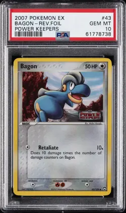 2007 POKEMON EX POWER KEEPERS #43 BAGON-REVERSE FOIL PSA 10 - Image 1
