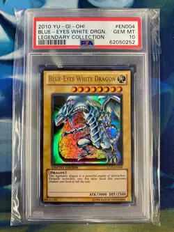 2010 YU-GI-OH! LEGENDARY COLLECTION #EN004 BLUE-EYES WHITE DRAGON PSA 10 - Image 1