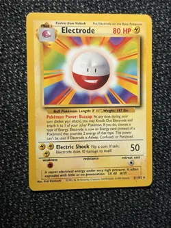 Pokemon TCG Electrode Base Set Card 021/102 Regular NM Condition - Image 2