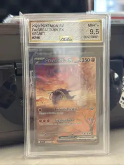 Pokemon TCG Great Tusk EX Scarlet & Violet Base Set Holo Card 246/198 Sir - Image 1