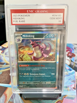 NIDOKING #034/165 RARE FOIL Pokemon 2025 Card GRADED 10 MINT TCG CCG - Image 1