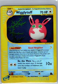 Wigglytuff 34/144 Reverse Holo Skyridge - Pokemon Card - MP - Image 1