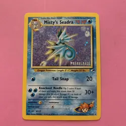 Misty's Seadra Prerelease Holo Card 009/132 WOTC Promo - Image 1