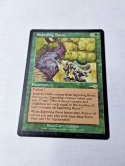 MTG Saproling Burst Nemesis 113/143 Regular Rare - Bit of Edge Wear - 2 sides - Image 2