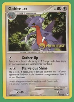Gabite Pokemon Mysterious Treasures Uncommon PreRelease Stamped 48/123 B - Image 1