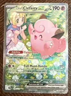 Pokemon TCG Journey Together Lillie’s Clefairy EX SIR 184/159 NM - Image 1