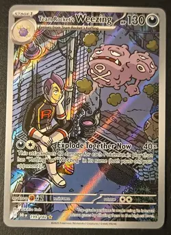 Pokemon TCG Team Rocket's Weezing Illustration Rare Pokemon Destined Rivals #199 - Image 1