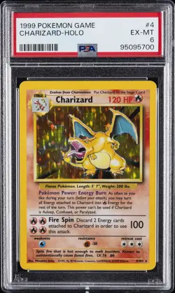 1999 POKEMON GAME #4 CHARIZARD-HOLO PSA 6 - Image 1