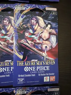 One Piece OP-14-EB04 Sleeved Booster Packs x18 Azure Sea’s Seven SEALED / NEW !! - Image 2