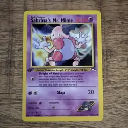 Sabrina's Mr. Mime 94/132 Gym Heroes 1st Edition Pokemon Card NM Condition - Image 1