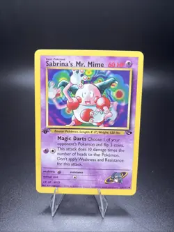 Pokemon Gym Challenge 59/132 Sabrina's Mr. Mime 1st Edition Pokemon Card NM - Image 1