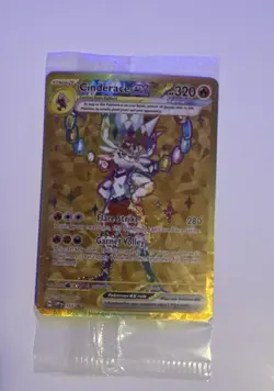 Pokemon TCG Cinderace EX 163 Scarlet & Violet Promo Card Gold Holo - Image 1