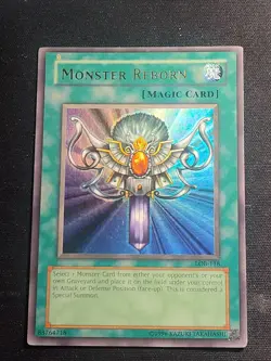 Monster Reborn (Magic) LOB-118 Unlimited Edition Ultra Rare Yu-Gi-Oh Card MP - Image 1