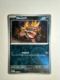 1x Paldea Evolved Pokemon Maschiff Reverse Holo Englisch NM/M Pokemon - Image 1