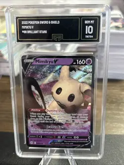 Pokemon TCG 2022 Brilliant Stars #068/172 Mimikyu V Holo GMA 10 - Image 1