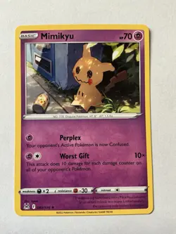 Pokemon Mimikyu Normal Rare SWSH11: Lost Origin 080/196 NM - Image 1