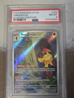2023 Pokemon Scarlet & Violet Armarouge 203/198 Illustration Rare PSA 8 - Image 1