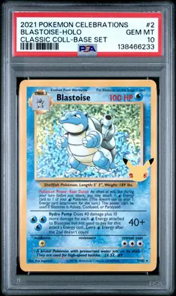2021 POKEMON CELEBRATIONS CLASSIC COLL #2 BLASTOISE-HOLO PSA 10 - Image 1
