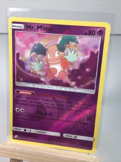 Pokemon TCG Team Up Mr. Mime Reverse Holo Rare #66/181 Sun Moon Pack Fresh - Image 1