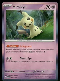 2024 Scarlet & Violet Series - Paldean Fates Mimikyu Rare #37 - Image 1