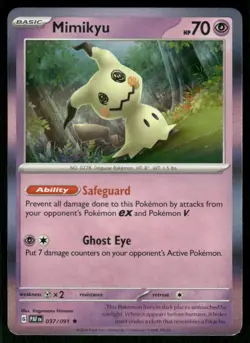 2024 Scarlet & Violet Series - Paldean Fates Mimikyu Rare #37 - Image 1