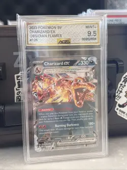 Pokemon TCG Obsidian Flames Charizard EX Double Rare Card 125/197 AGS 9.5 - Image 1