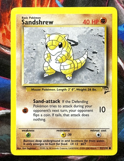 Pokemon Cards: Sandshrew 091/130 Base Set 2 Regular - 2000 LP - Image 1